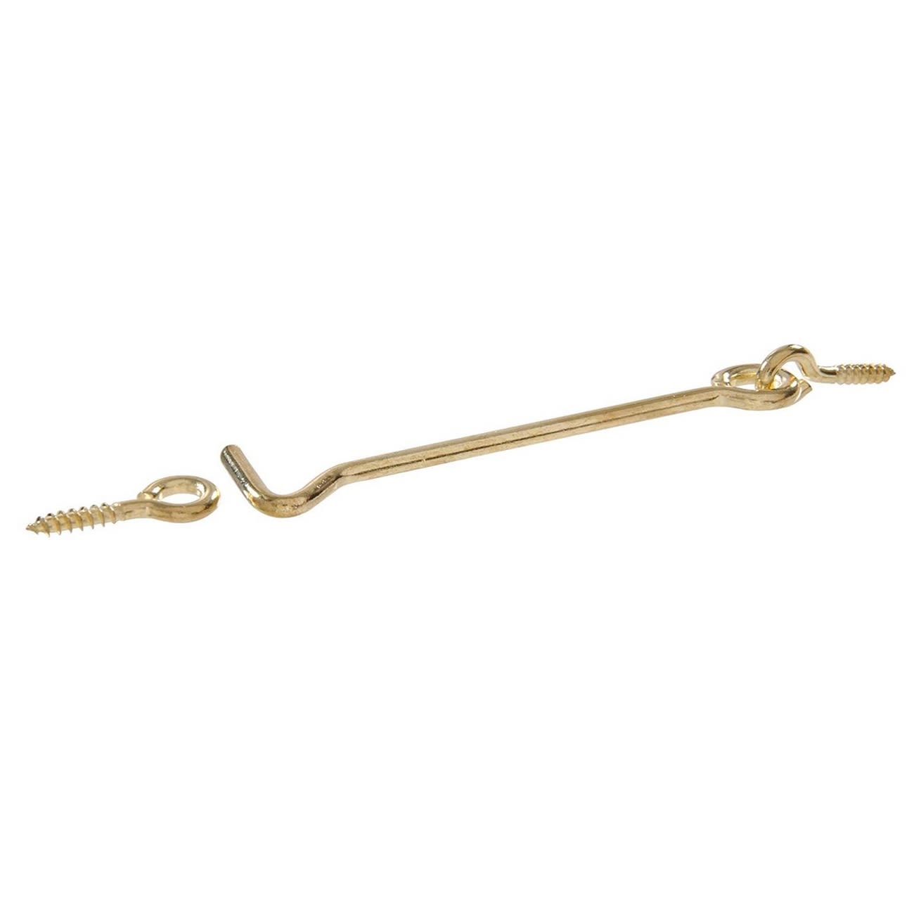 Solid brass gate hook and eye set with bright finish for hardware and home improvement projects under $25 collection