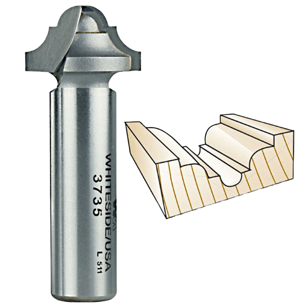 Whiteside Classical round bottom router bit with raised panel grooving, part of Tool Accessories and Power Tool Accessories collections
