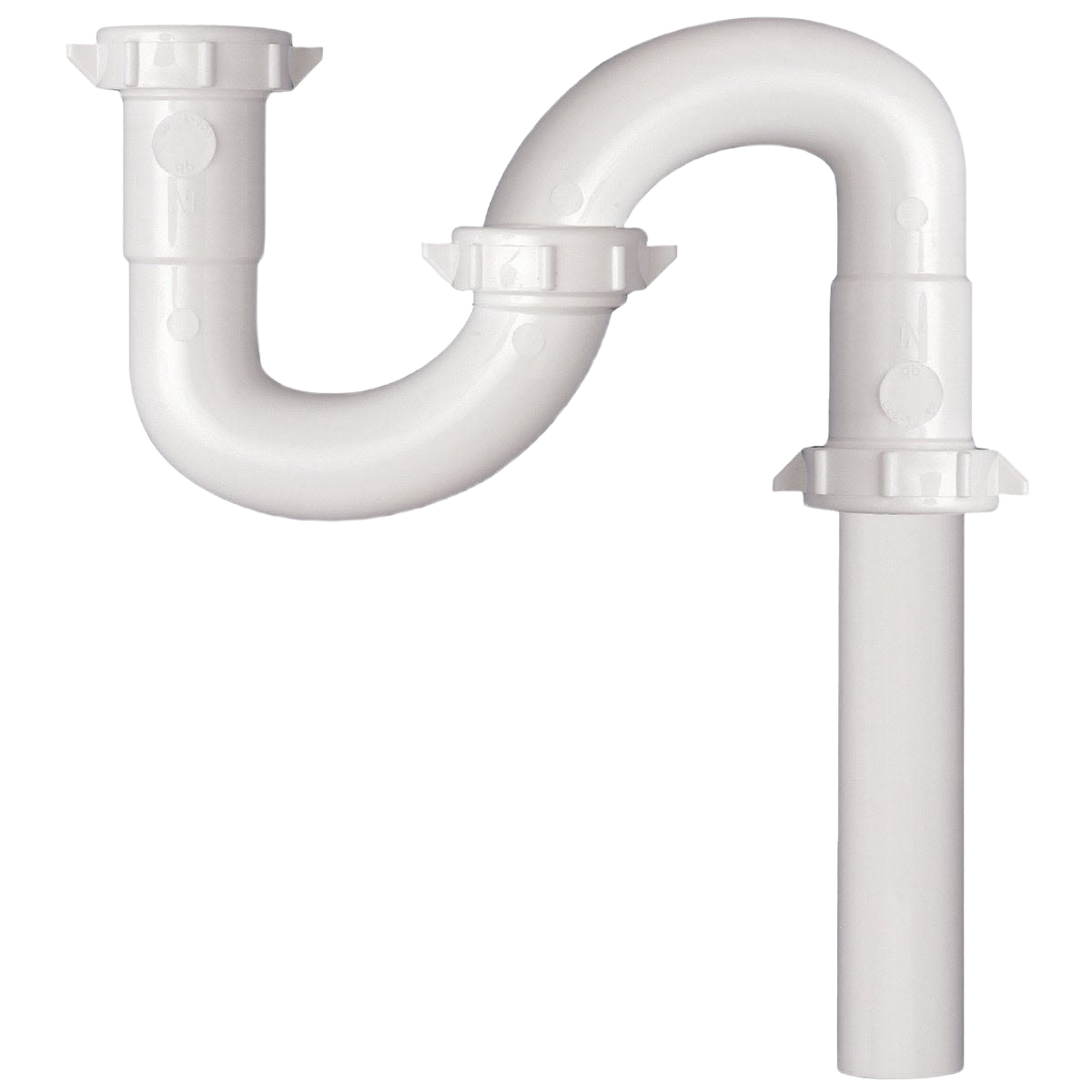 White plastic S-trap plumbing component for bathroom drain repair in plumbing parts and accessories under $50 category