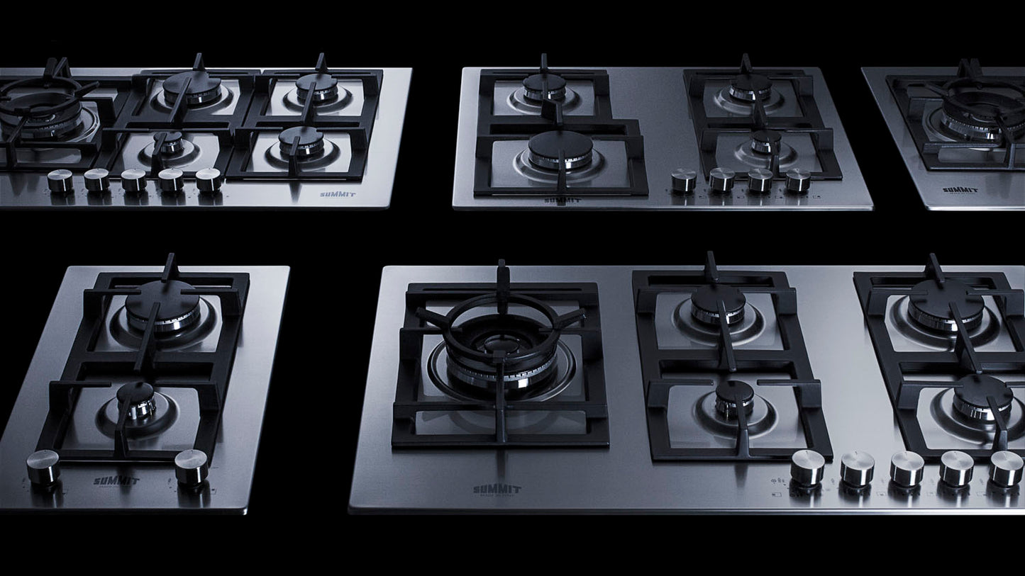 15" Wide 2-Burner Propane Gas Cooktop In Stainless Steel