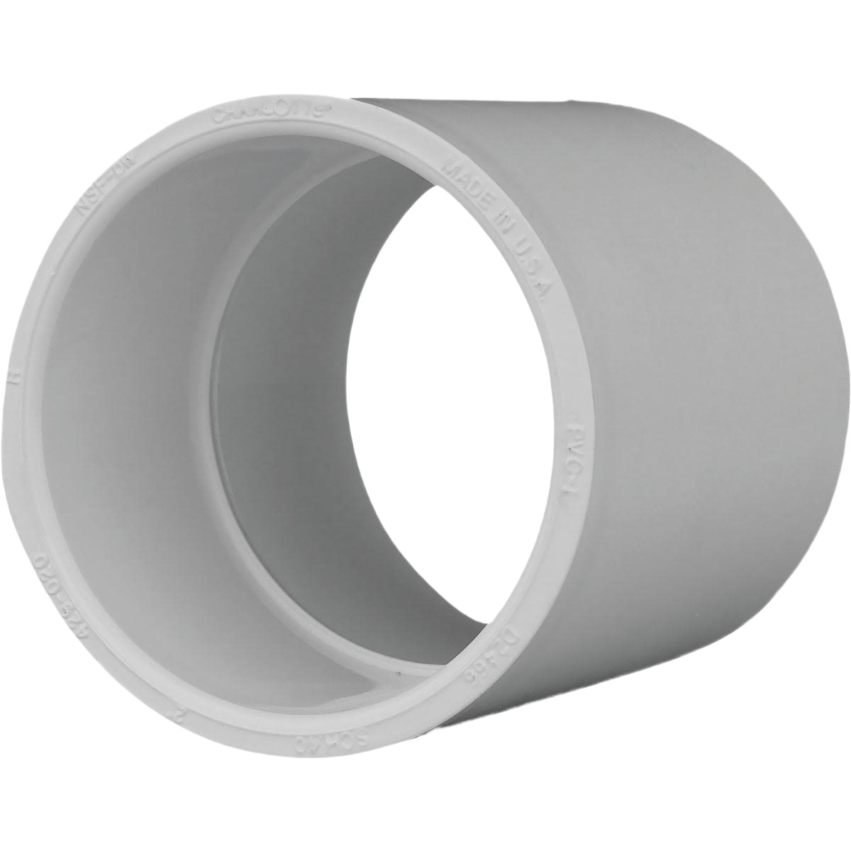White PVC slip coupling pipe fitting for plumbing in Pipes & Fittings and Home Improvement collections under $50