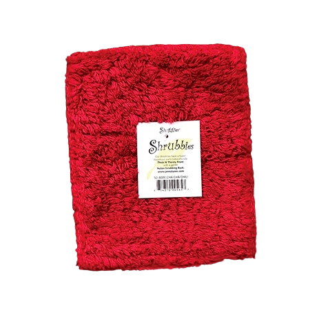 Bright red thick microfiber cleaning cloth with textured surface for household cleaning tasks and care