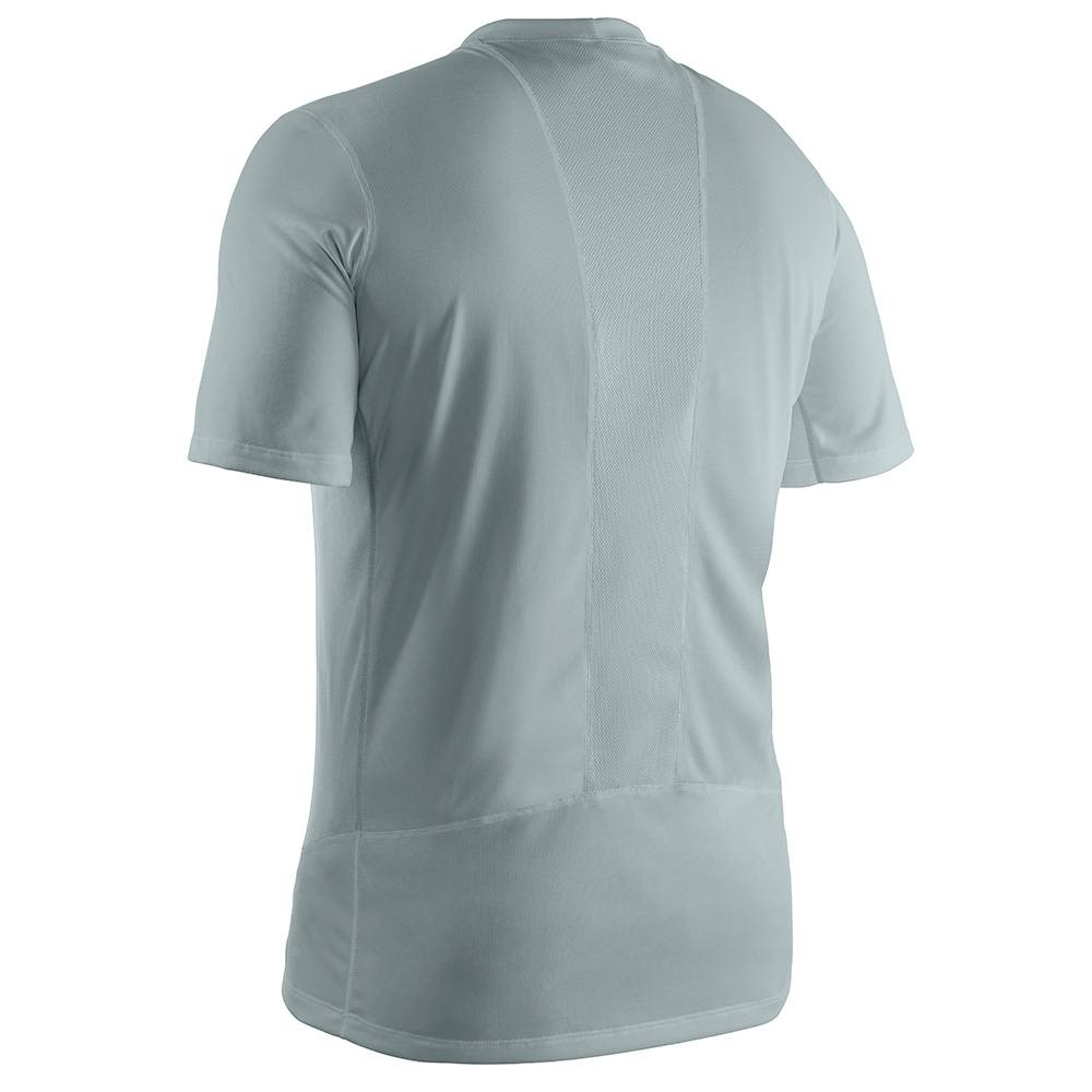 Medium gray short sleeve performance shirt with breathable fabric for comfort in Milwaukee Apparel clothing collection