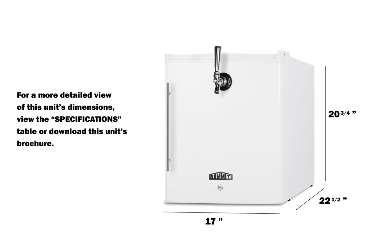 17" Wide Tabletop Front Tap Coffee Kegerator