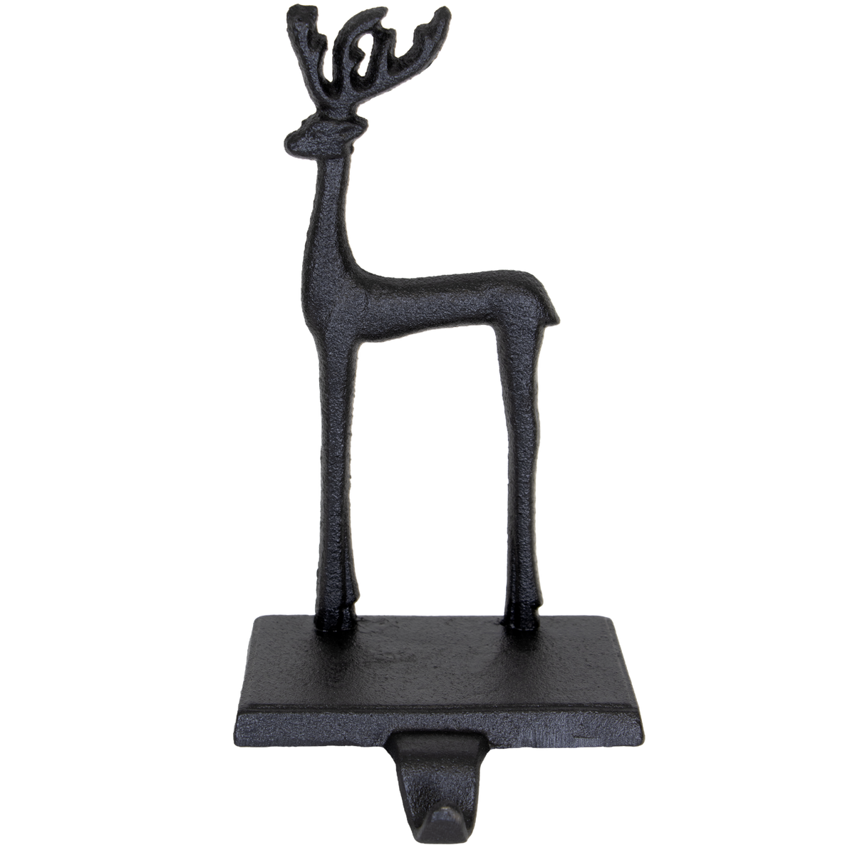 Transpac Black Iron Deer Stocking Holder, 2-Pack