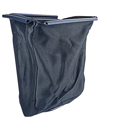 Durable black fabric grass bag with reinforced frame for John Deere lawn mower parts and home improvement tools