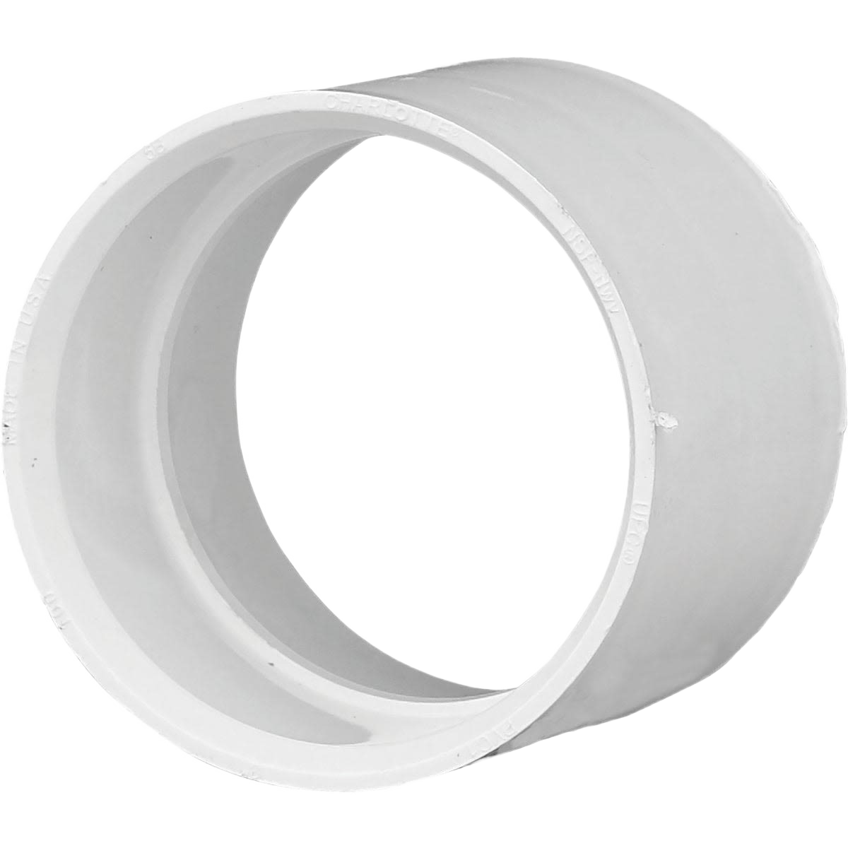 White PVC coupling pipe fitting with hub for plumbing connections in pipes and fittings under $50 collection