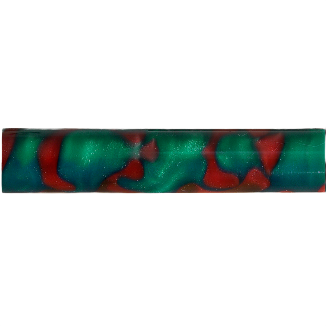 Acrylic pen blank with rich green and red swirling patterns for woodworking tools and home improvement projects under $50 collection