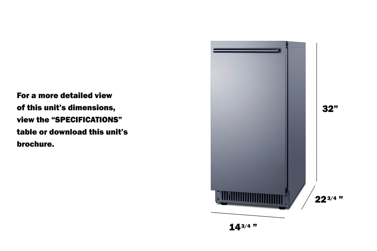 68 lb. Clear Icemaker, ADA Compliant
