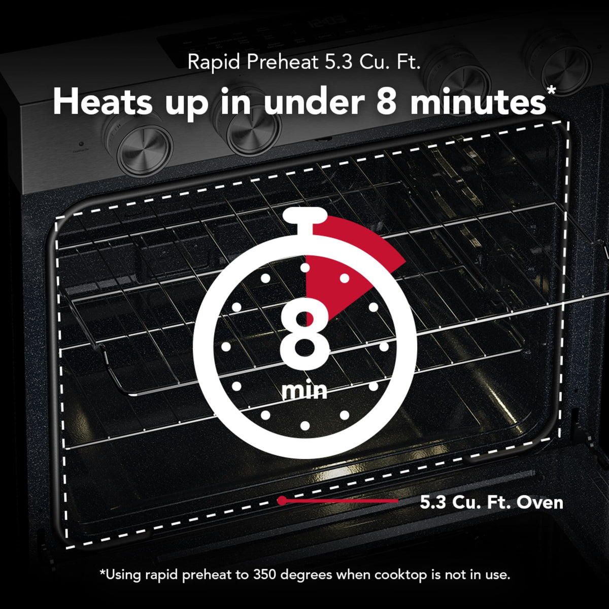 5.3 Cu. Ft. Smart Slide-in Electric Range with Convection Cooking Modes
