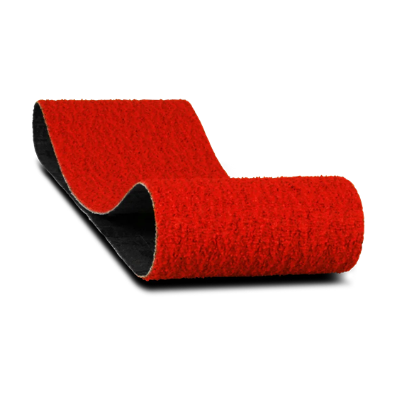 Red zirconium grit sanding belt for heavy stock removal in woodworking tool accessories and sandpaper collections