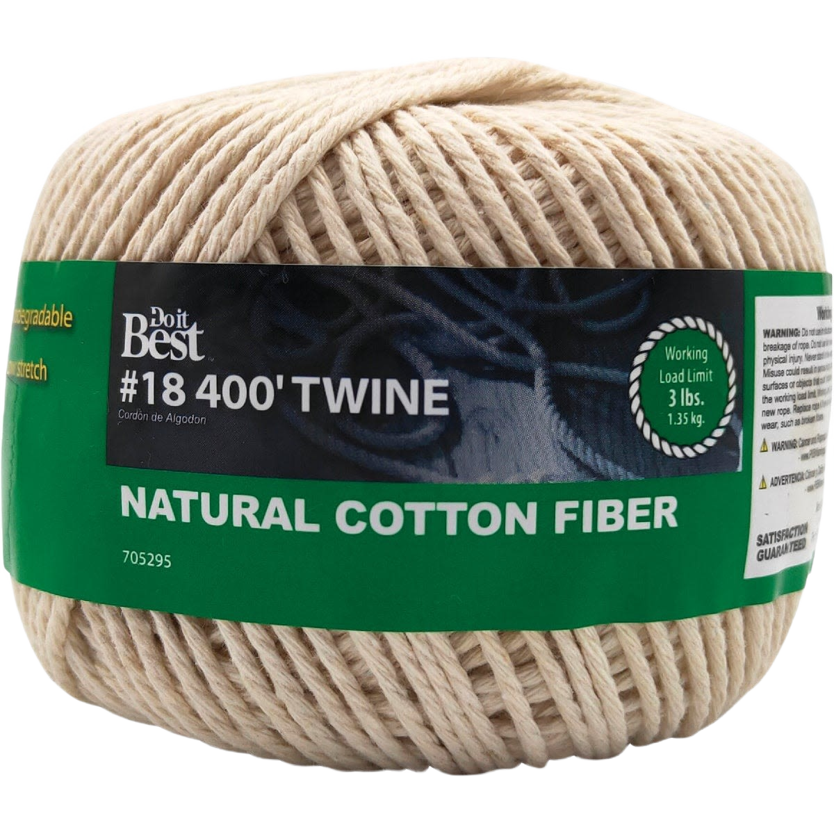 Natural beige cotton twine spool with 400 feet length for home improvement and tools use