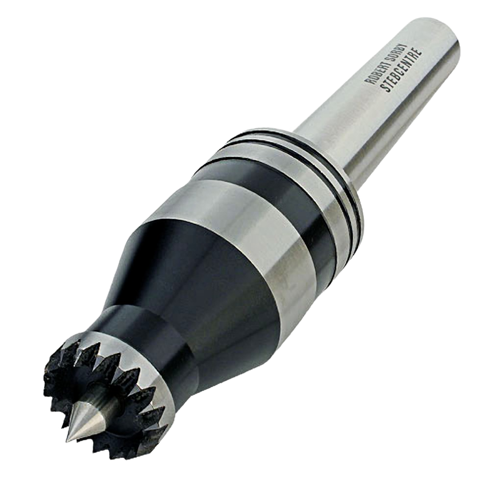 Metal revolving center with black and silver finish for woodworking tools and home improvement tasks