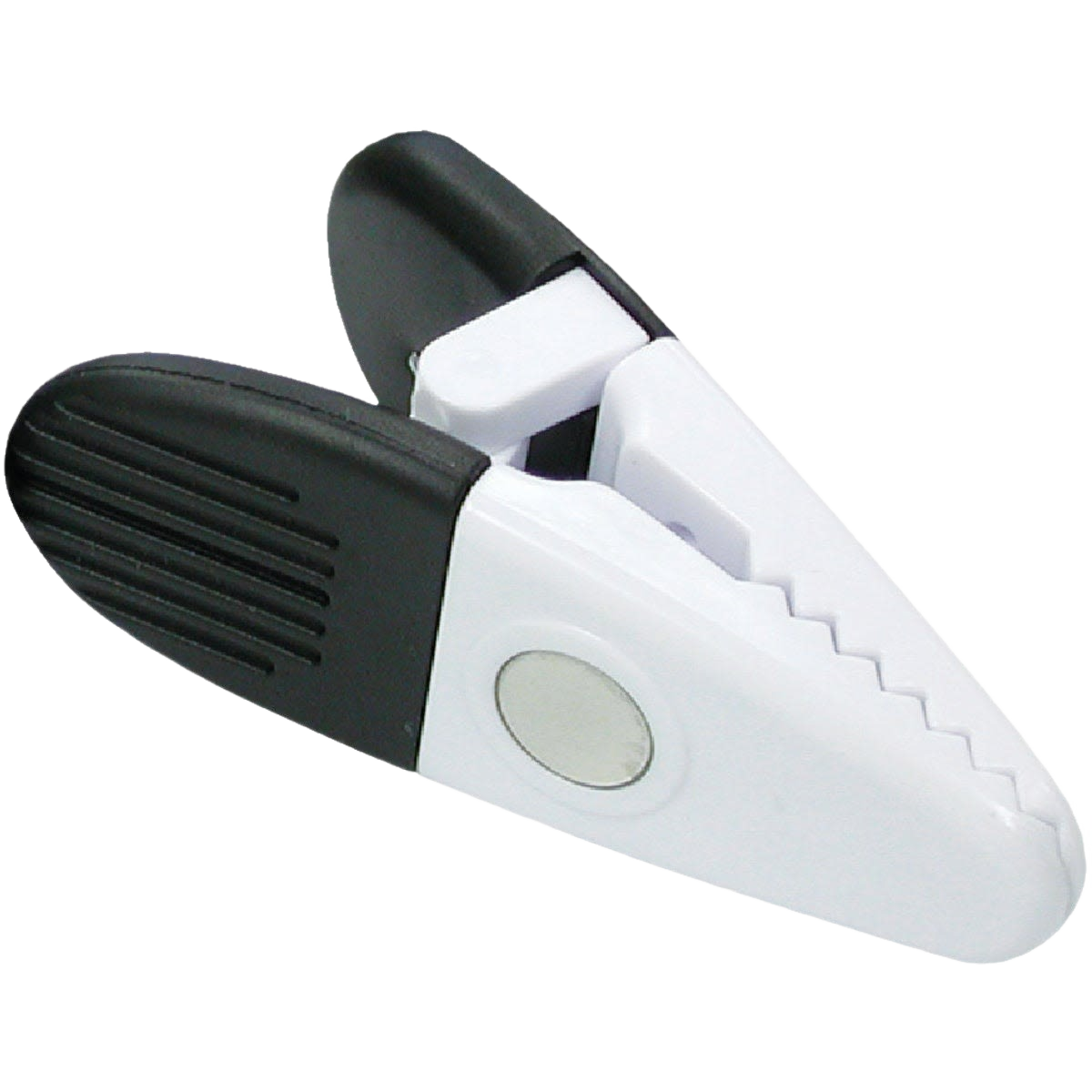 Large black and white magnetic clip with textured grip for organizing notes in Hardware and Home Improvement tools under $50 collection