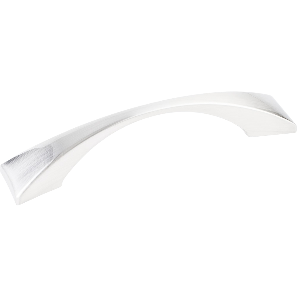 Satin nickel cabinet pull with sleek curved design for furniture hardware in home improvement collections under $50