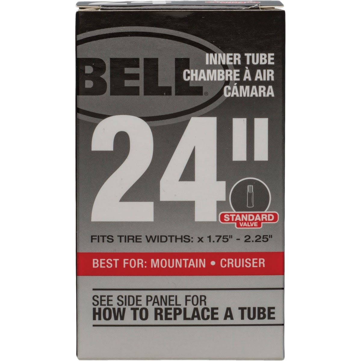 Box of Bell premium quality rubber bicycle tube for mountain and cruiser tires with standard valve in parts and lubricants collection