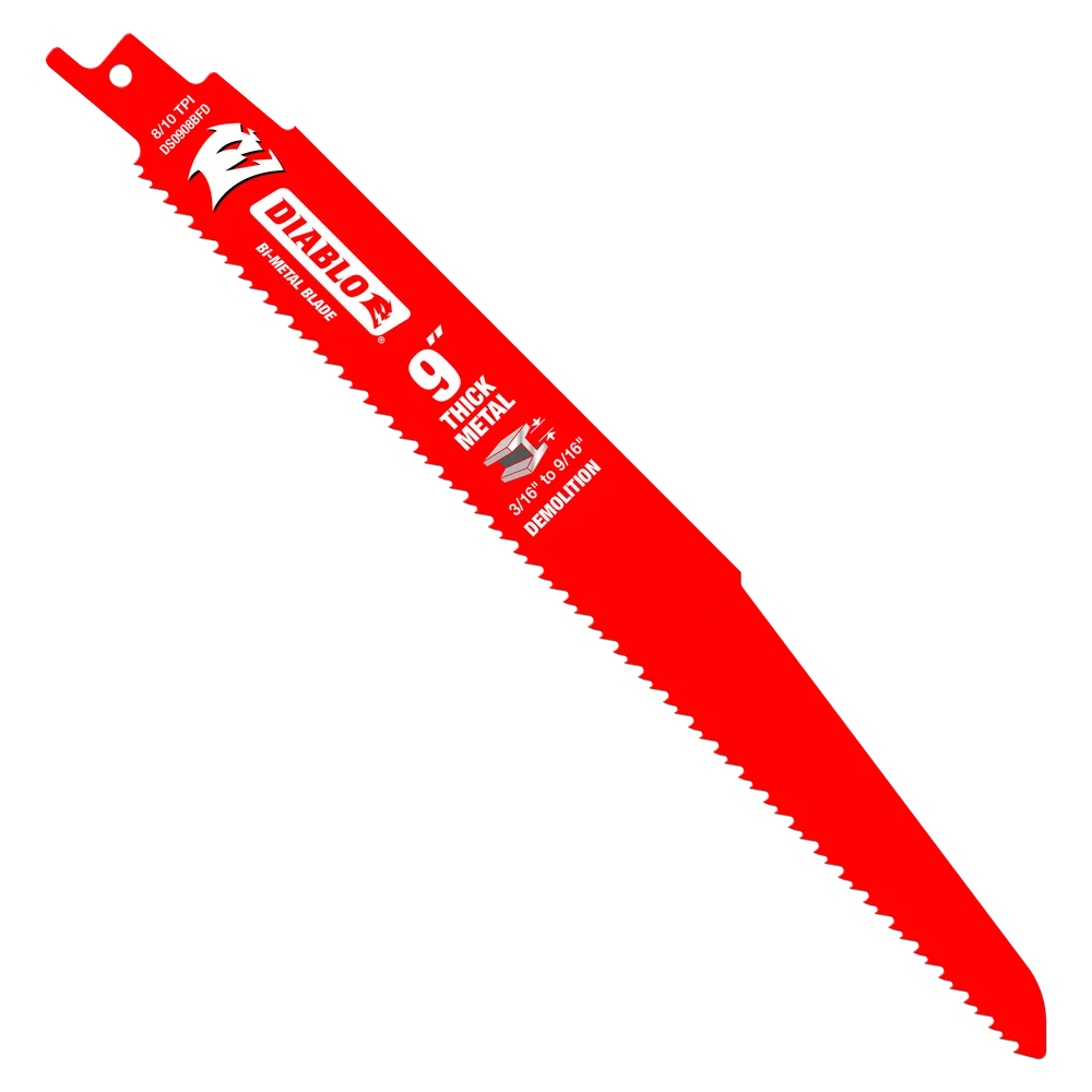 Red bi-metal saw blade designed for thick metal cutting in power tool and saw accessories under fifty collections