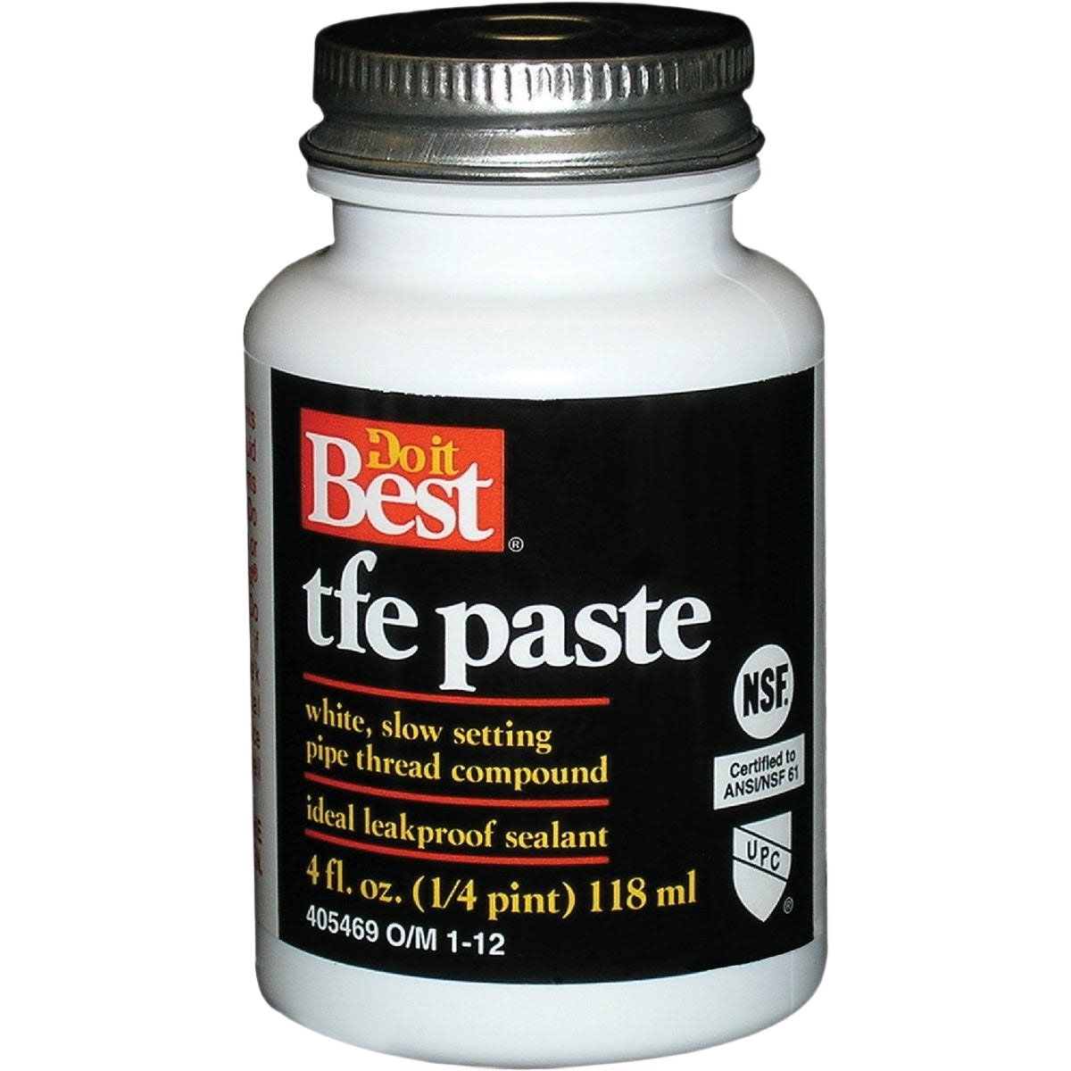 White TFE paste pipe thread sealant in a 4 oz container for plumbing and home improvement tools collections under $50
