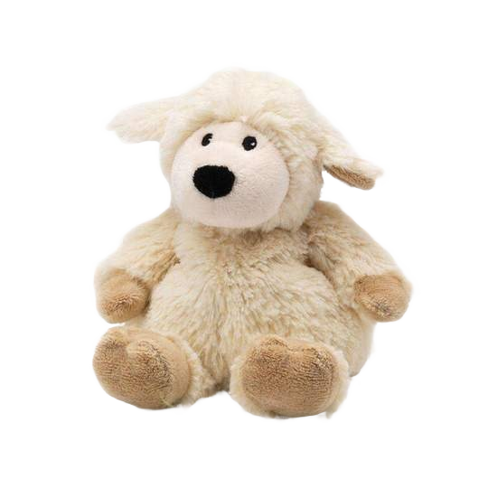 Plush microwavable sheep with soft cream fur and beige accents in Dolls & Stuffed Animals under $50 collection