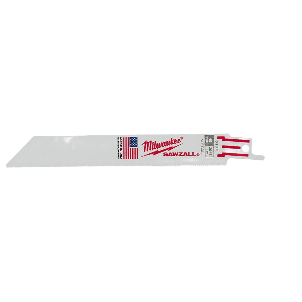 6-inch metal cutting sawzall blade with 24 teeth per inch for precision cutting in home improvement tasks