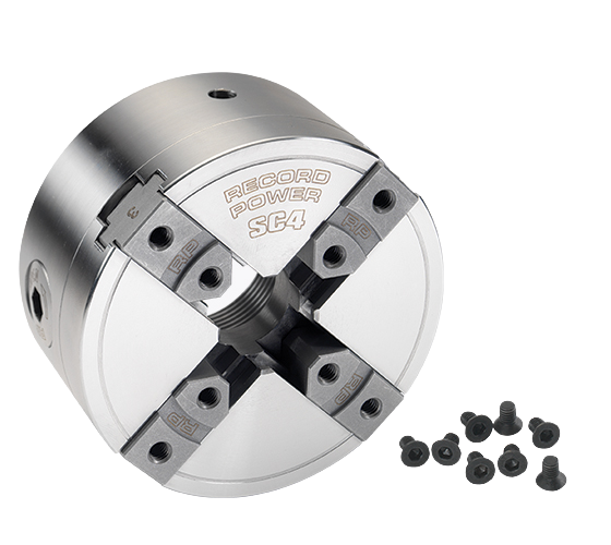 Record Power SC4 Geared Companion Chuck, 4" High Tensile Steel Body, Insert Thread Version