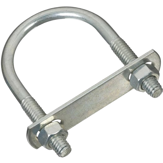 Zinc round U bolt with nuts, durable fastener for securing pipes and lumber in hardware and bolts collections