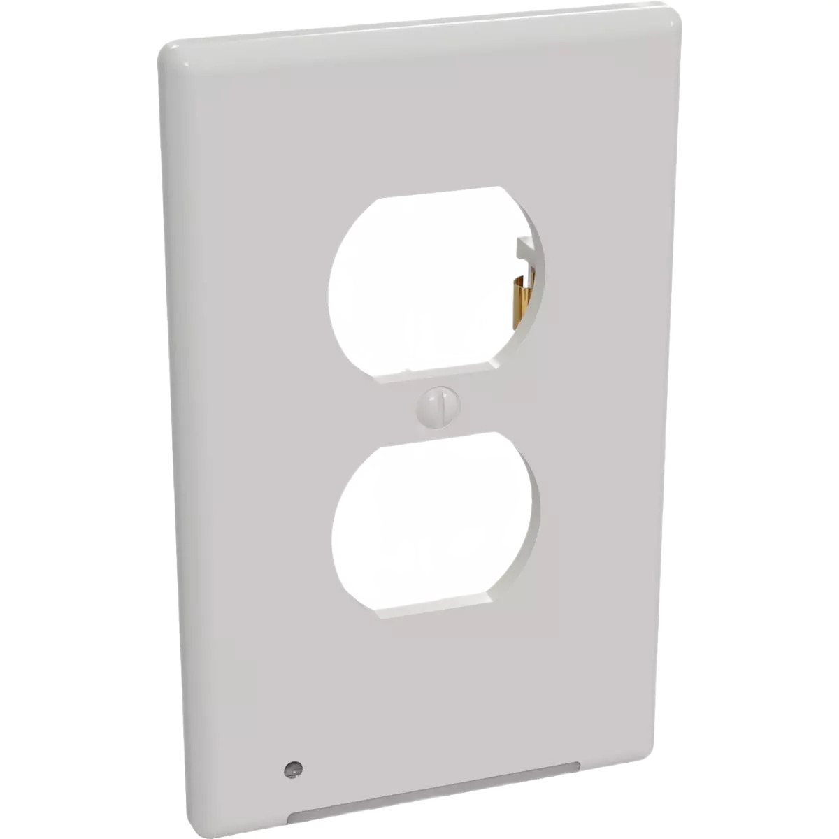 White plastic 1-gang outlet wall plate with nightlight feature for electrical and home improvement projects under $50