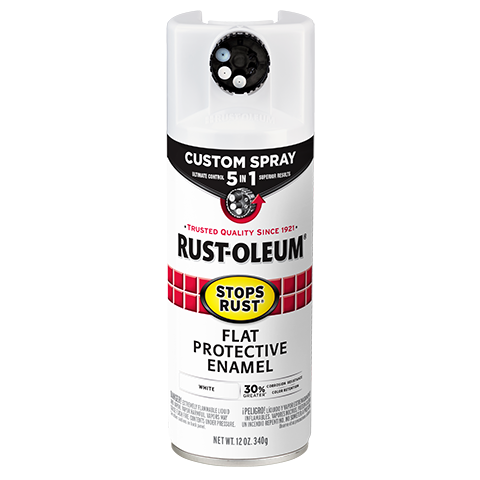 Rust-Oleum flat white protective enamel spray can for home improvement and rust protection in paint supplies collection