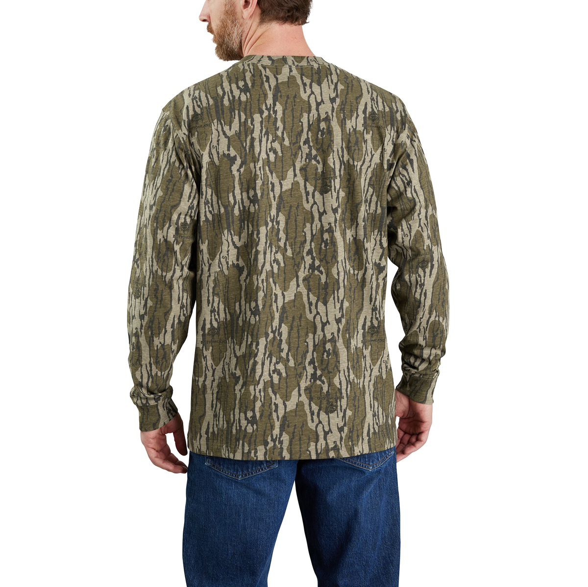 Carhartt Dearborn Loose LS Camo T-Shirt - Mossy Oak Bottomland Camo, Small
