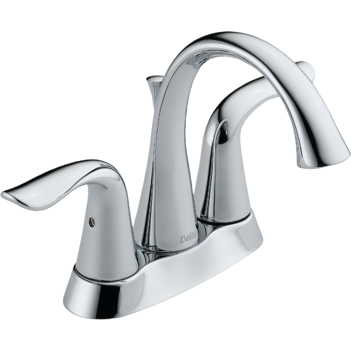 Chrome two-handle centerset bathroom faucet for sink installation in bathroom and plumbing collections