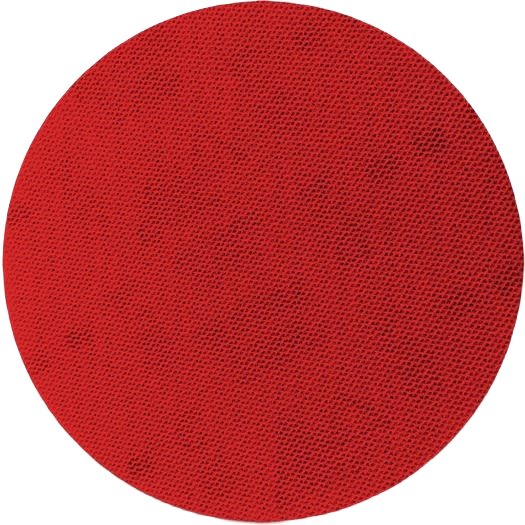 Red 6-inch 60-grit abrasive sanding disc with connection pad for power tool accessories in home improvement collections
