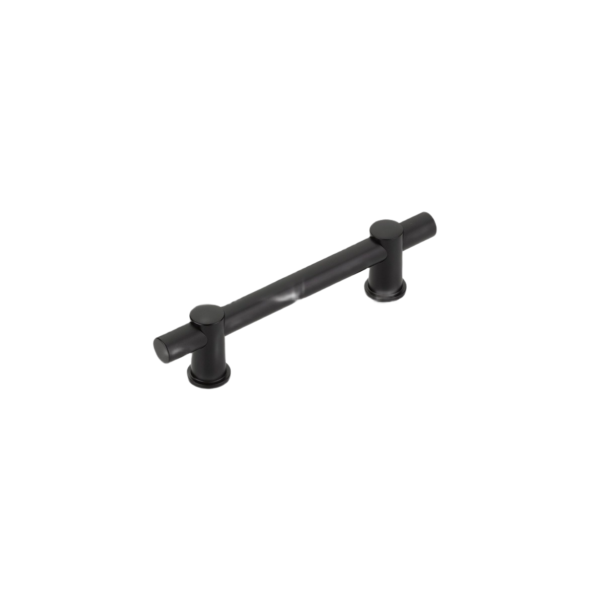 Matte black cabinet pull with cylindrical bar design for home improvement and hardware projects