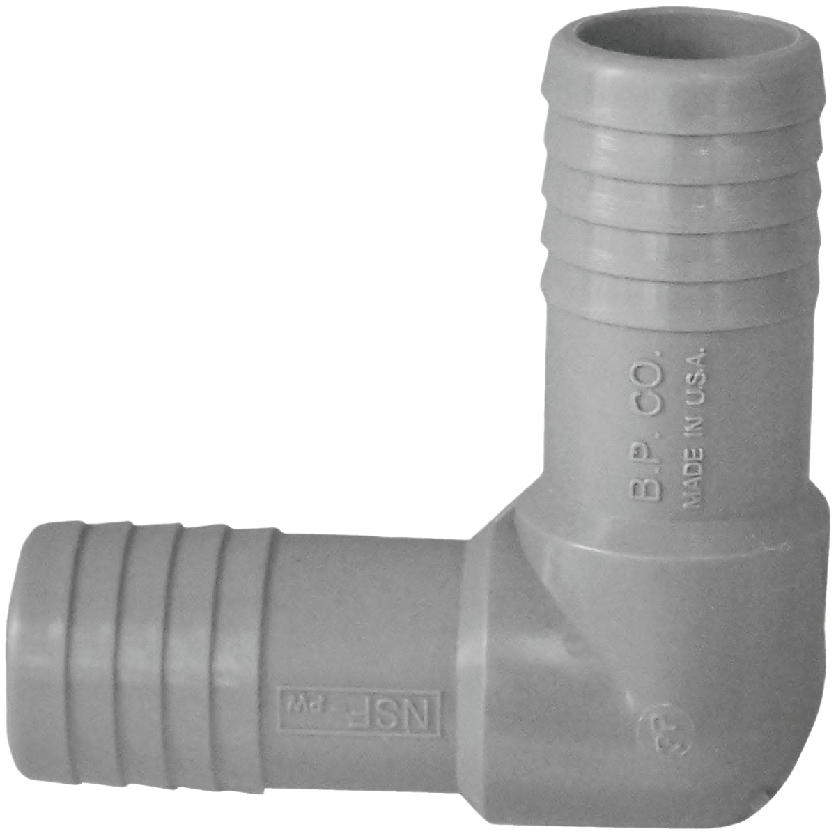 Gray polyethylene 90-degree insert elbow fitting for Pipes & Fittings and Plumbing under $50 home improvement collections