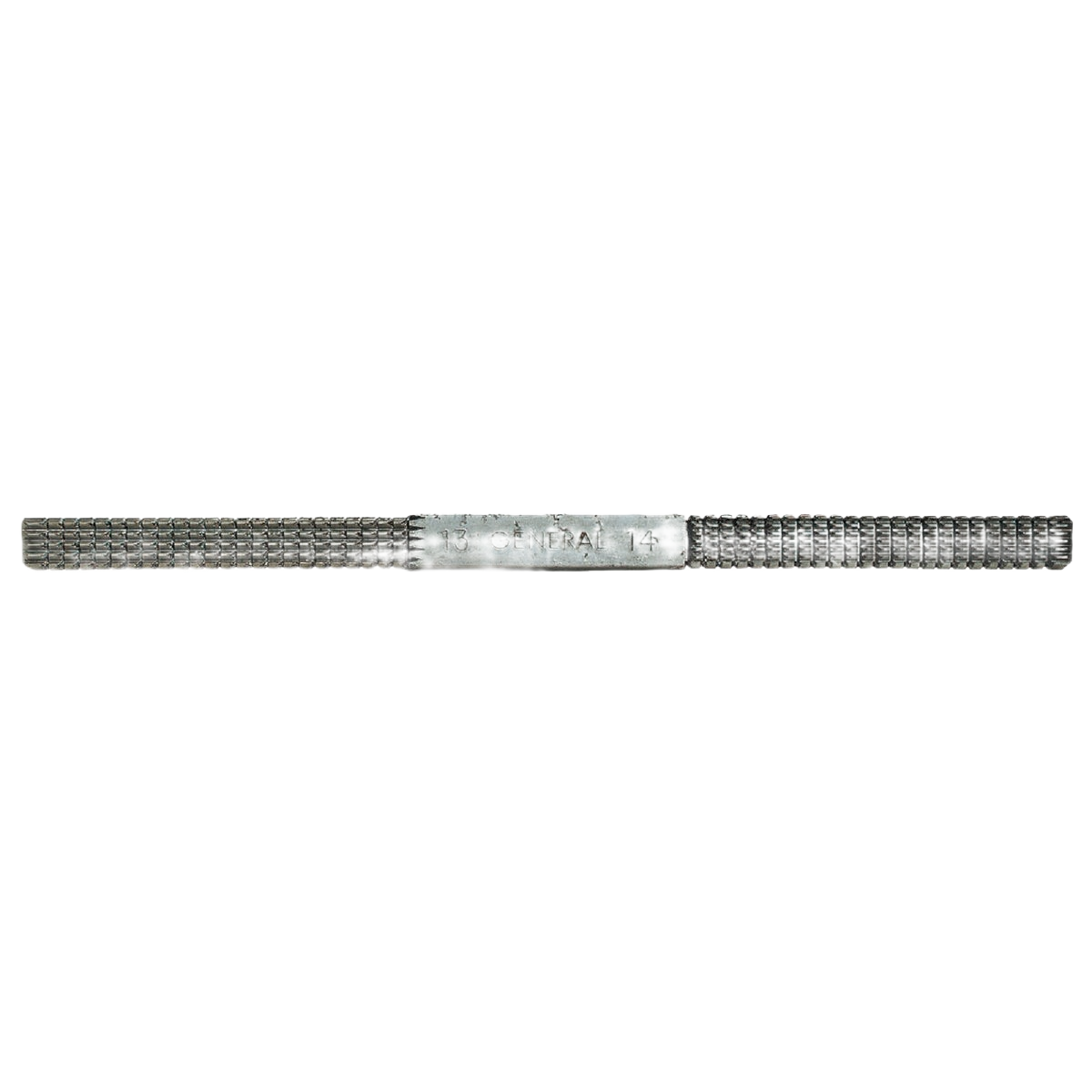 Metal thread repair file with multiple pitch sizes, suitable for restoring damaged threads in hand tools and home improvement use.