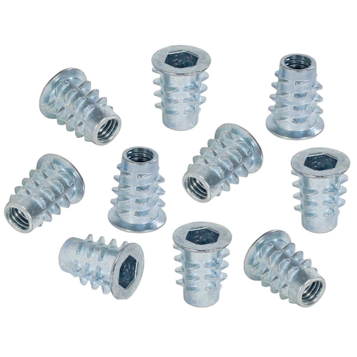 UJK Threaded Metal Inserts for Wood - M6 (Pkt 10)