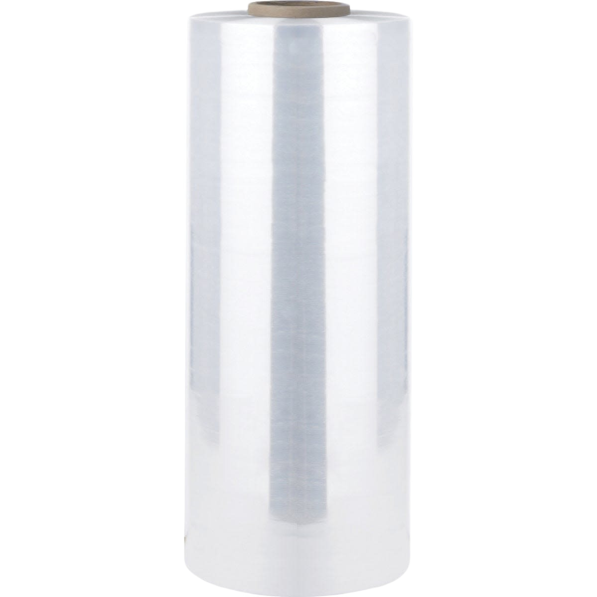 Clear heavy-duty stretch wrap roll with 18-inch width for secure packaging in tools and home improvement tasks