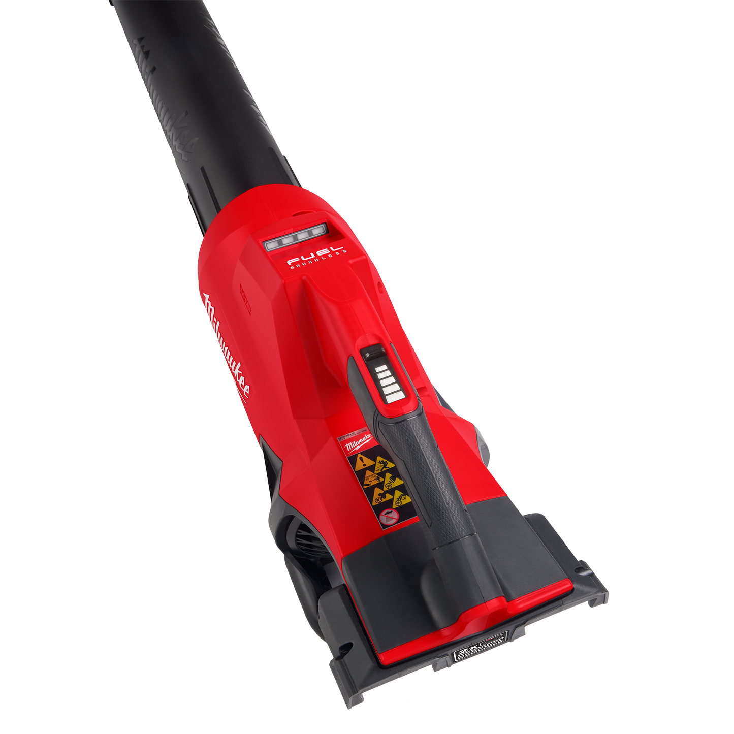 Red and black cordless blower with dual battery capability for efficient outdoor cleaning in tools and home improvement