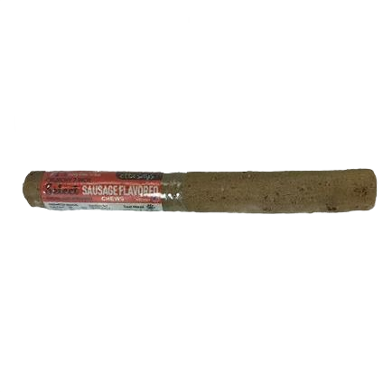 Sausage-flavored dog chew treat with firm texture for pets in the Treats and Pet & Animal collections