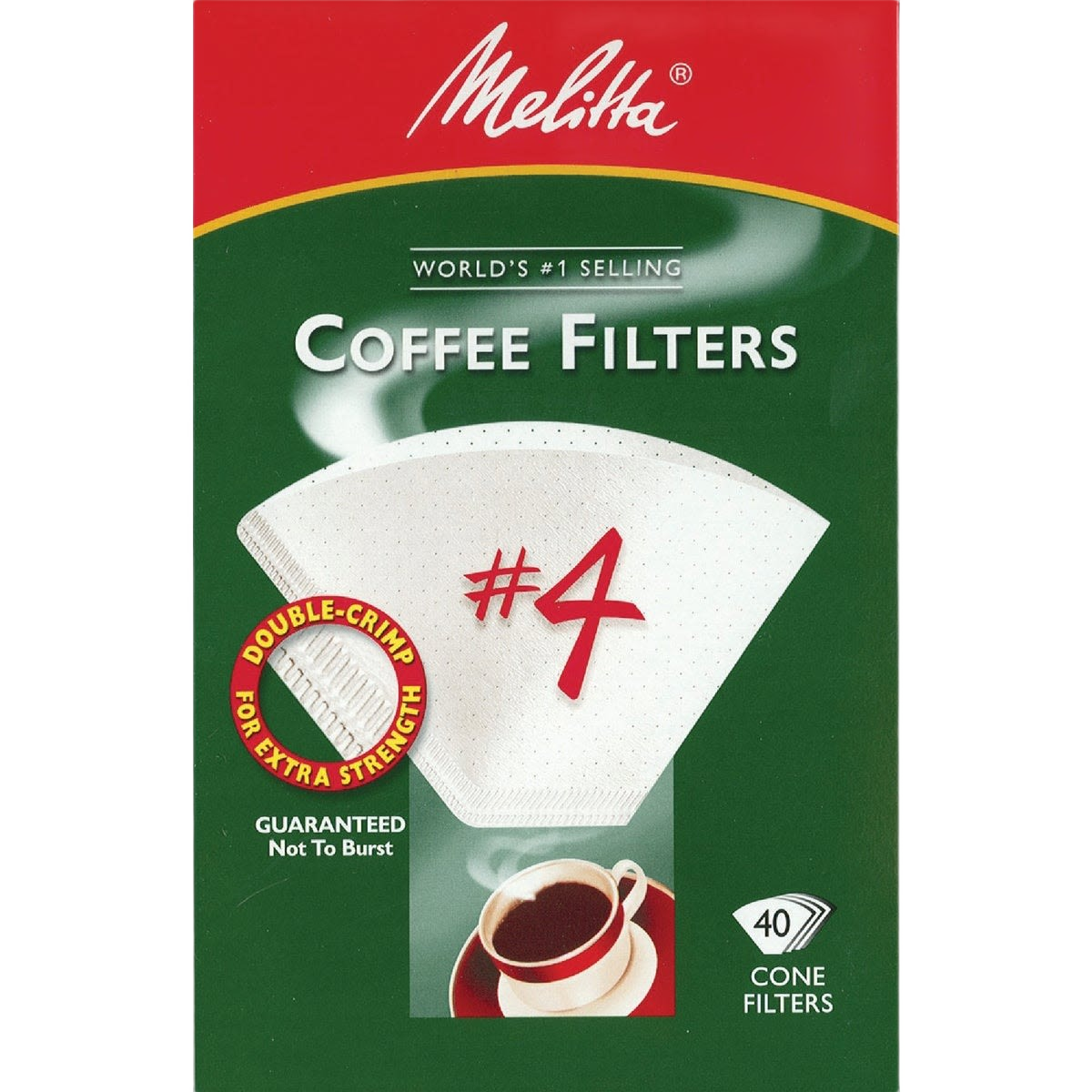 Melitta cone coffee filters with double-crimp design for extra strength in Kitchenware under $25 collection