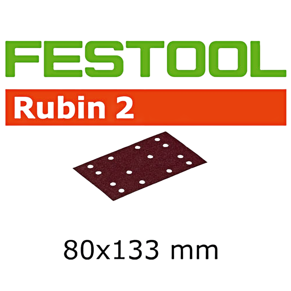 Maroon Festool Rubin 2 abrasive sheet with multiple round perforations for sanding and grinding tool accessories