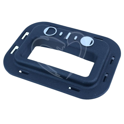 Black fuel window cover part with white graphic indicators for John Deere equipment under $50 in parts and lubricants