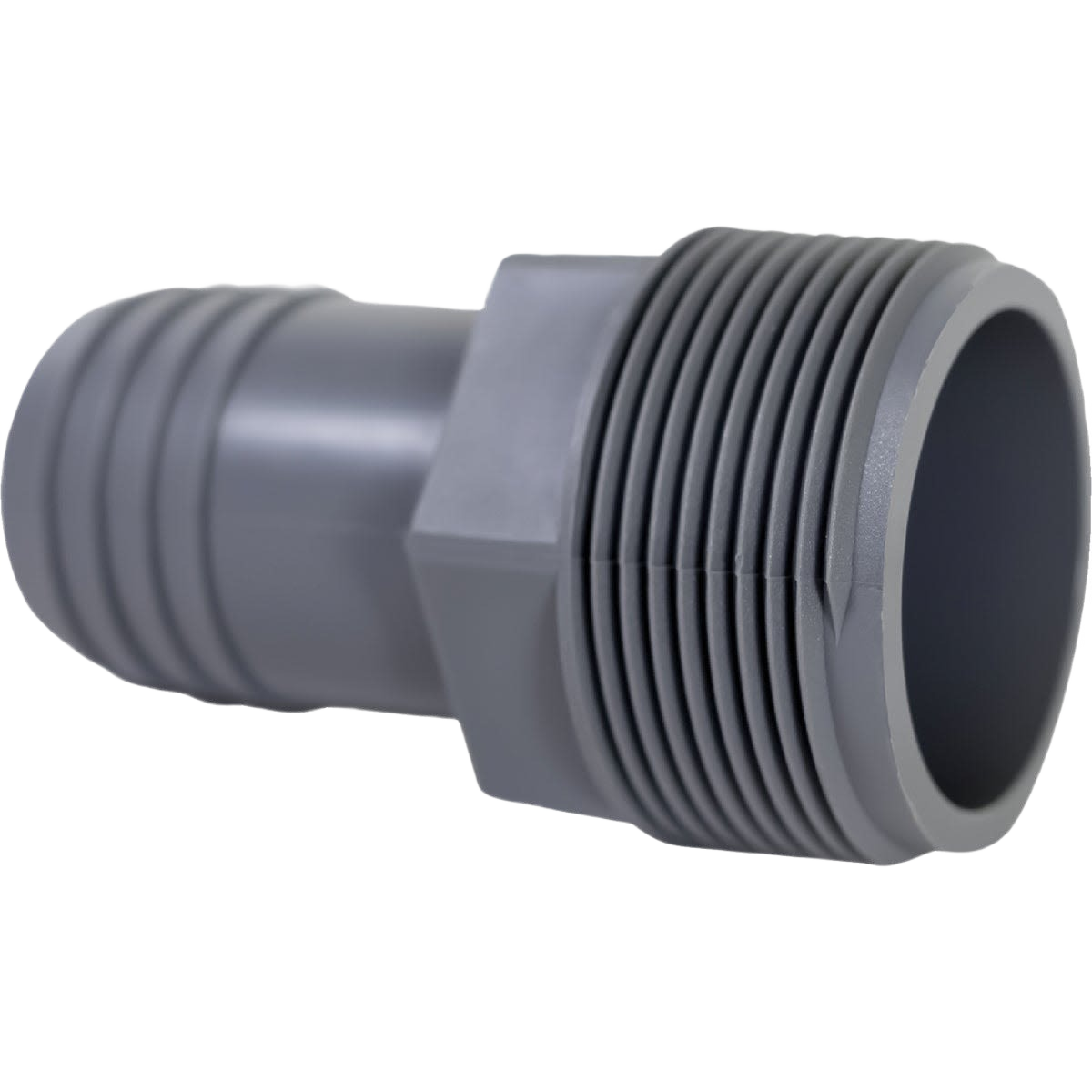 Gray polypropylene reducing hose adapter with male pipe threads for plumbing and pipes fittings collections under $50