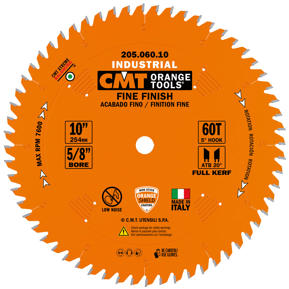 CMT Orange Tools 10”60T Fine Finish Saw Blade