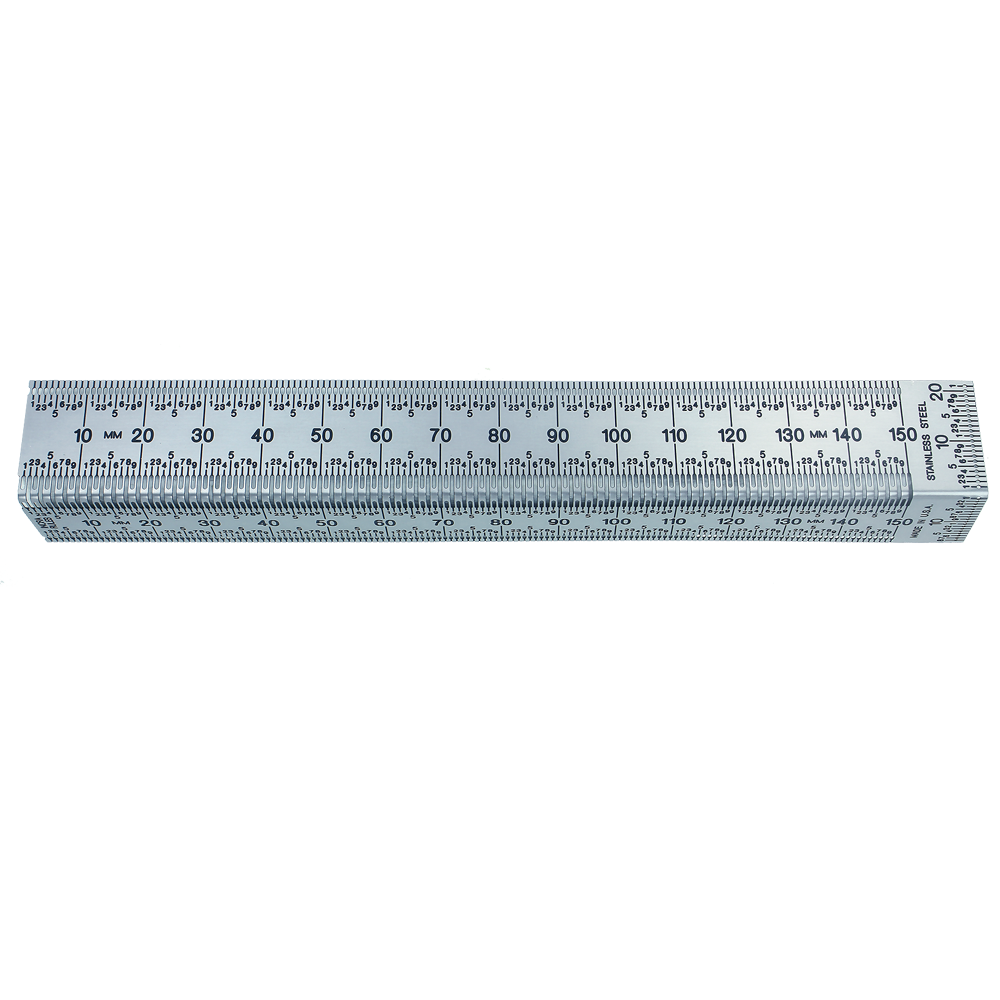 Metal metric bend rule with precise 150mm measurements for tool accessories in home improvement collection