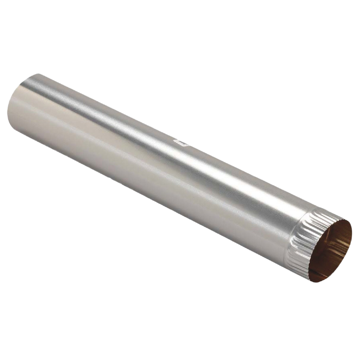 Smooth aluminum dryer pipe with crimped end for easy installation in appliance and home improvement projects