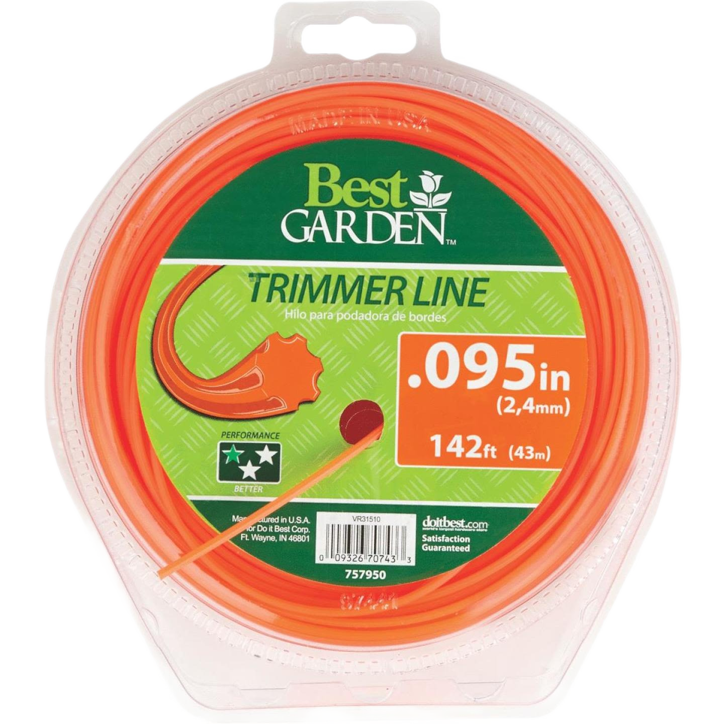 Orange 7-point star-shaped trimmer line spool for efficient garden trimming in parts and under $50 collections