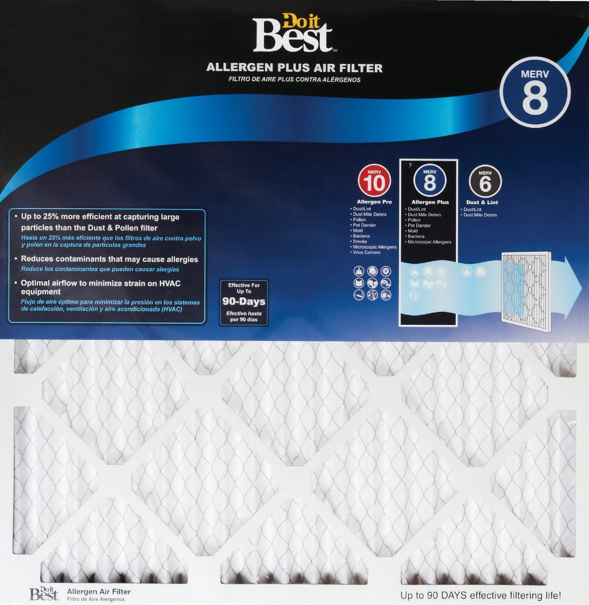 Do it Best MERV 8 allergen air filter with diamond pattern for heating and cooling under $50 collections