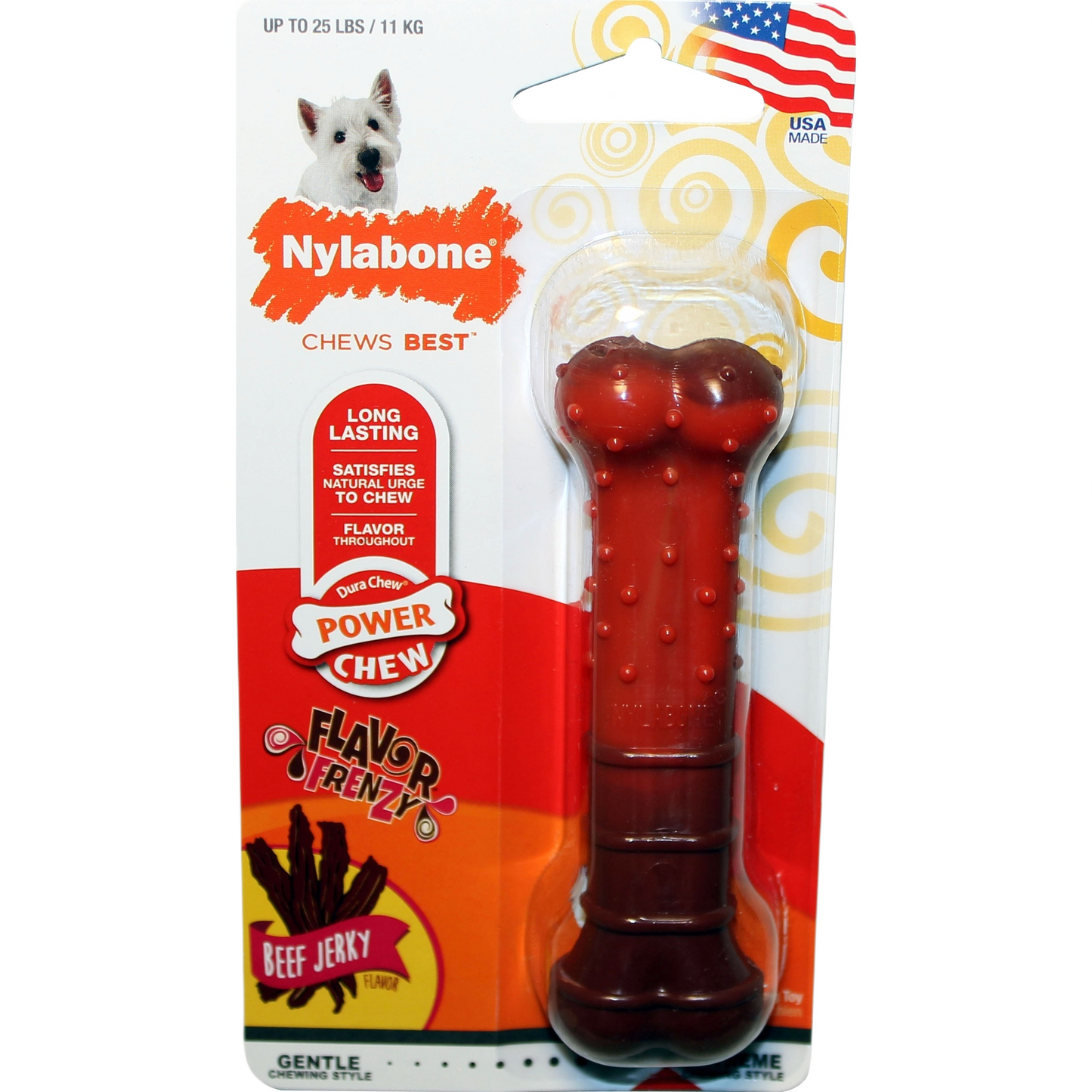 Beef jerky flavored textured chew bone for dogs, durable treat in pet supplies under $50 collection
