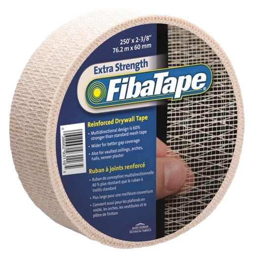 Roll of reinforced drywall tape with extra strength design, suitable for vaulted ceilings and arches, featured in Lumber & Building Materials and Drywall Tape collections.