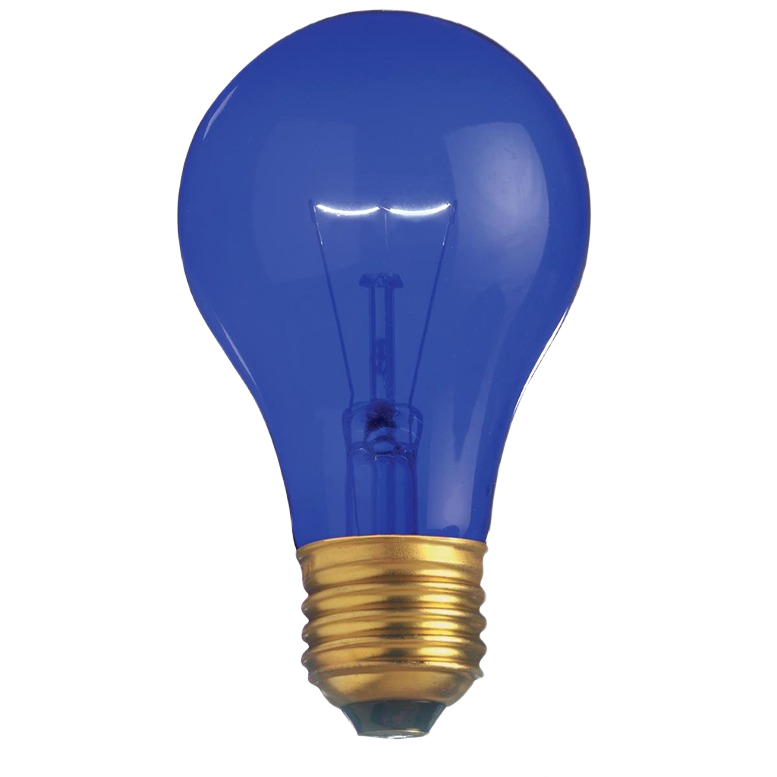 Transparent blue A19 light bulb with medium base in lighting and electrical accessories for home improvement collections
